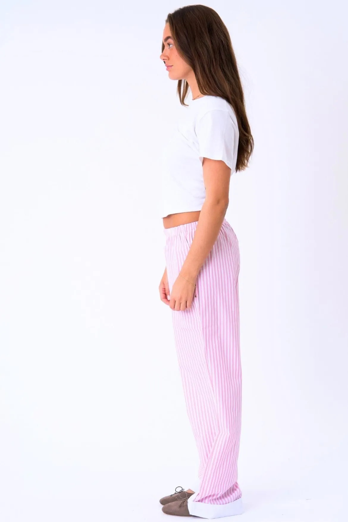 Layla Stribet Pants - Pink