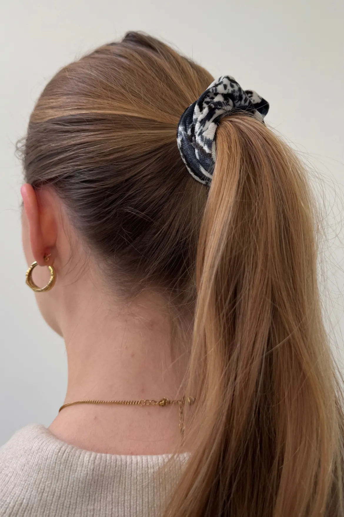 Leopard Scrunchie - Blå