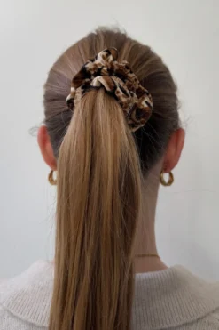 Leopard Scrunchie - Brun
