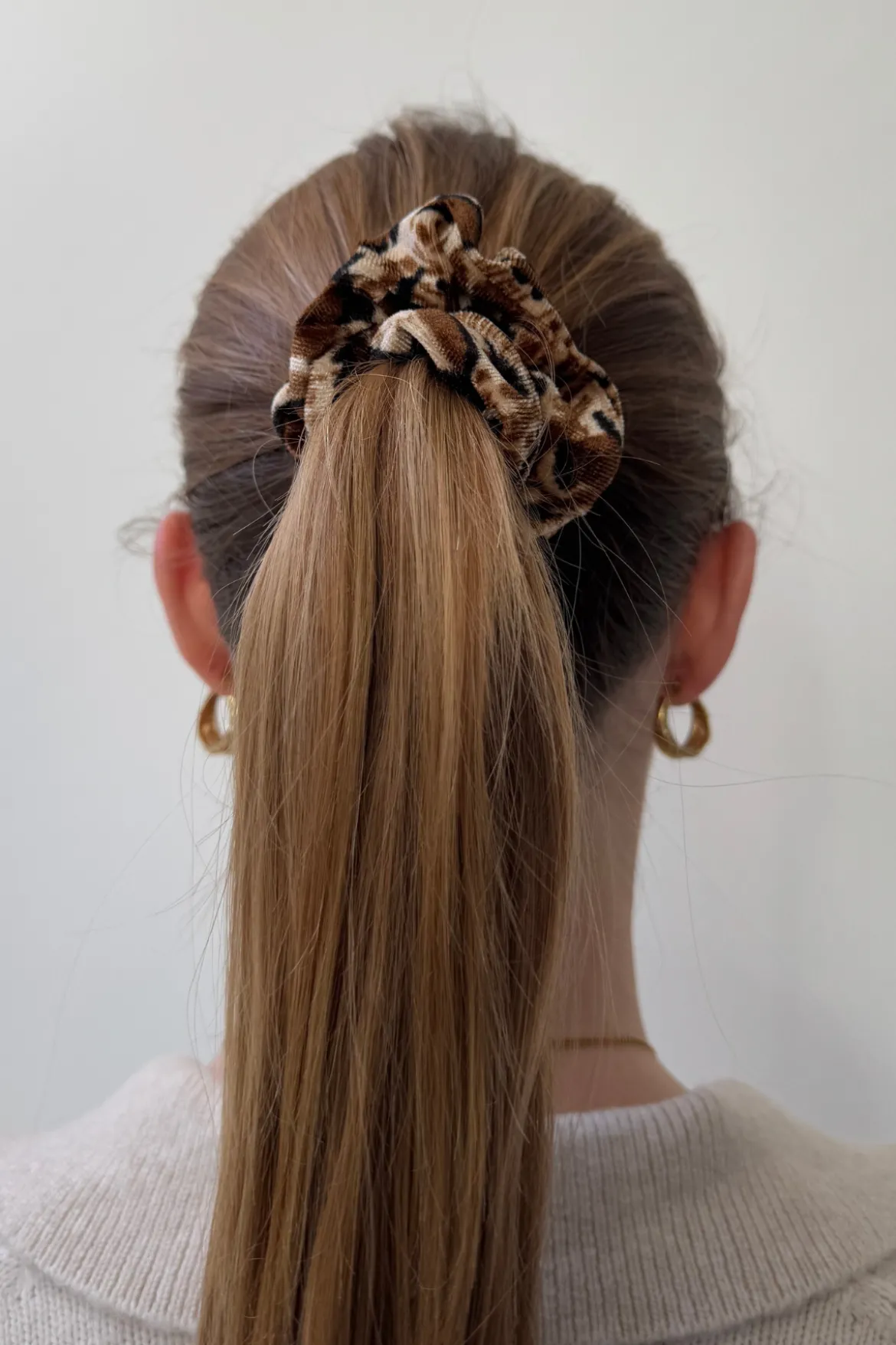 Leopard Scrunchie - Brun