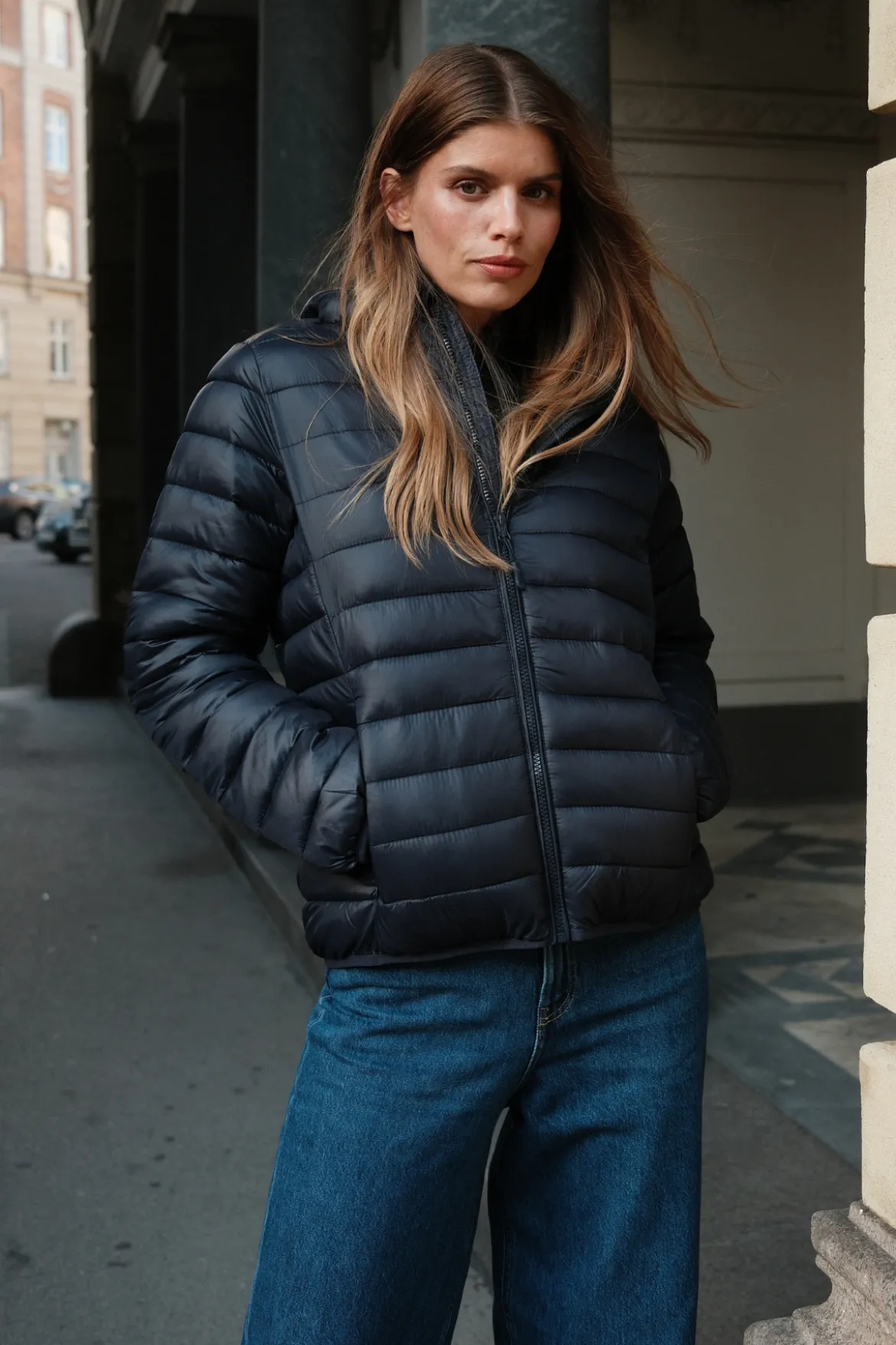 Let Puffer Jakke - Navy