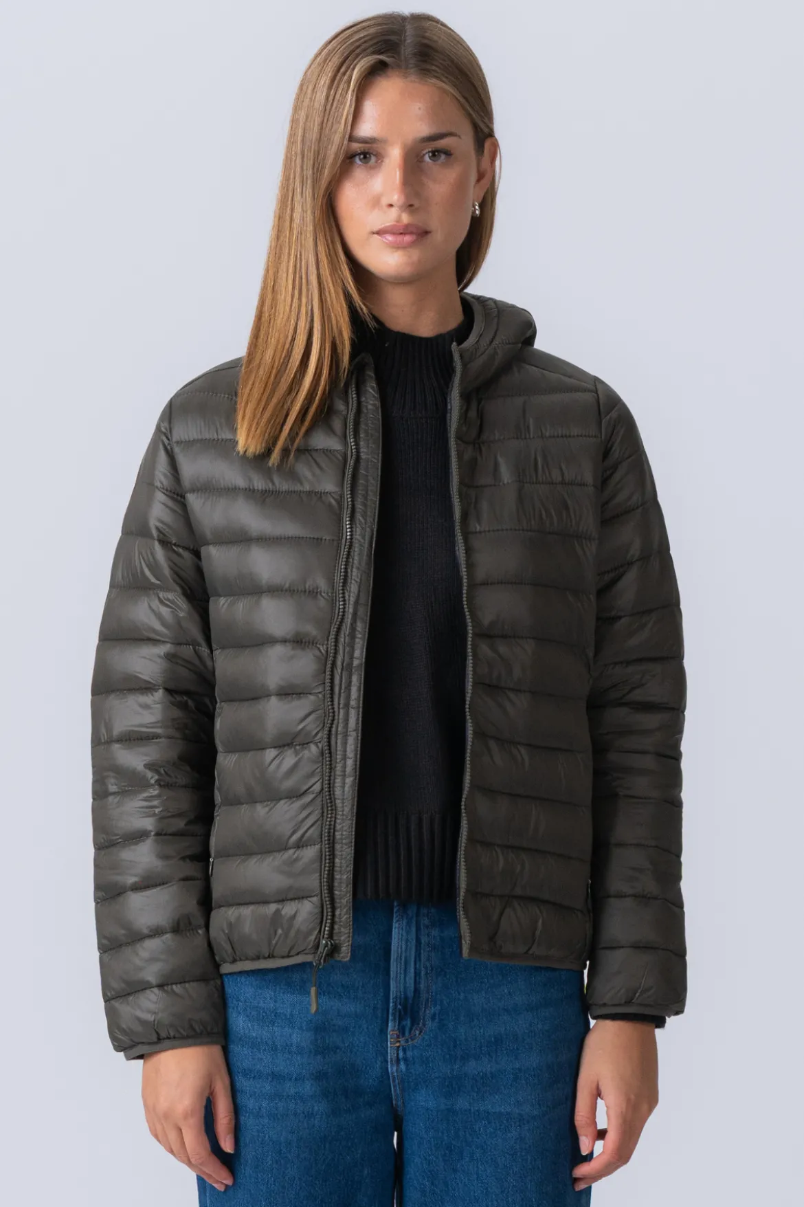 Let Puffer Jakke - Oliven