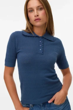 Limone Scallop Rullekrave - Dark Denim