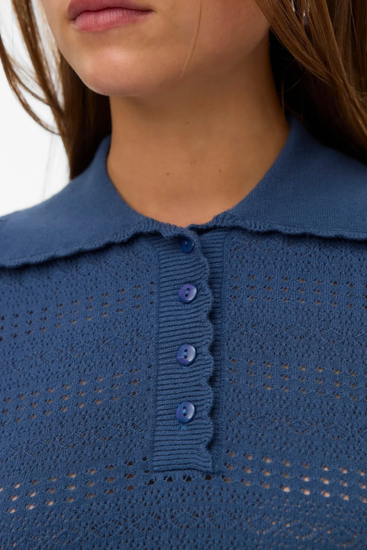 Limone Scallop Rullekrave - Dark Denim