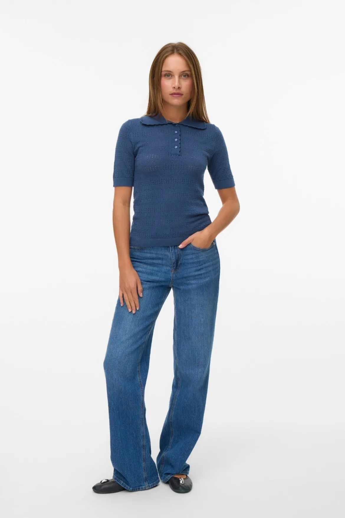 Limone Scallop Rullekrave - Dark Denim