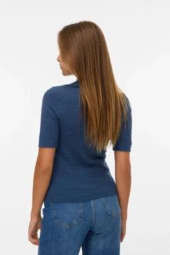 Limone Scallop Rullekrave - Dark Denim