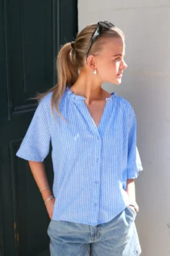 Linn Frill Top - Marina Hvid