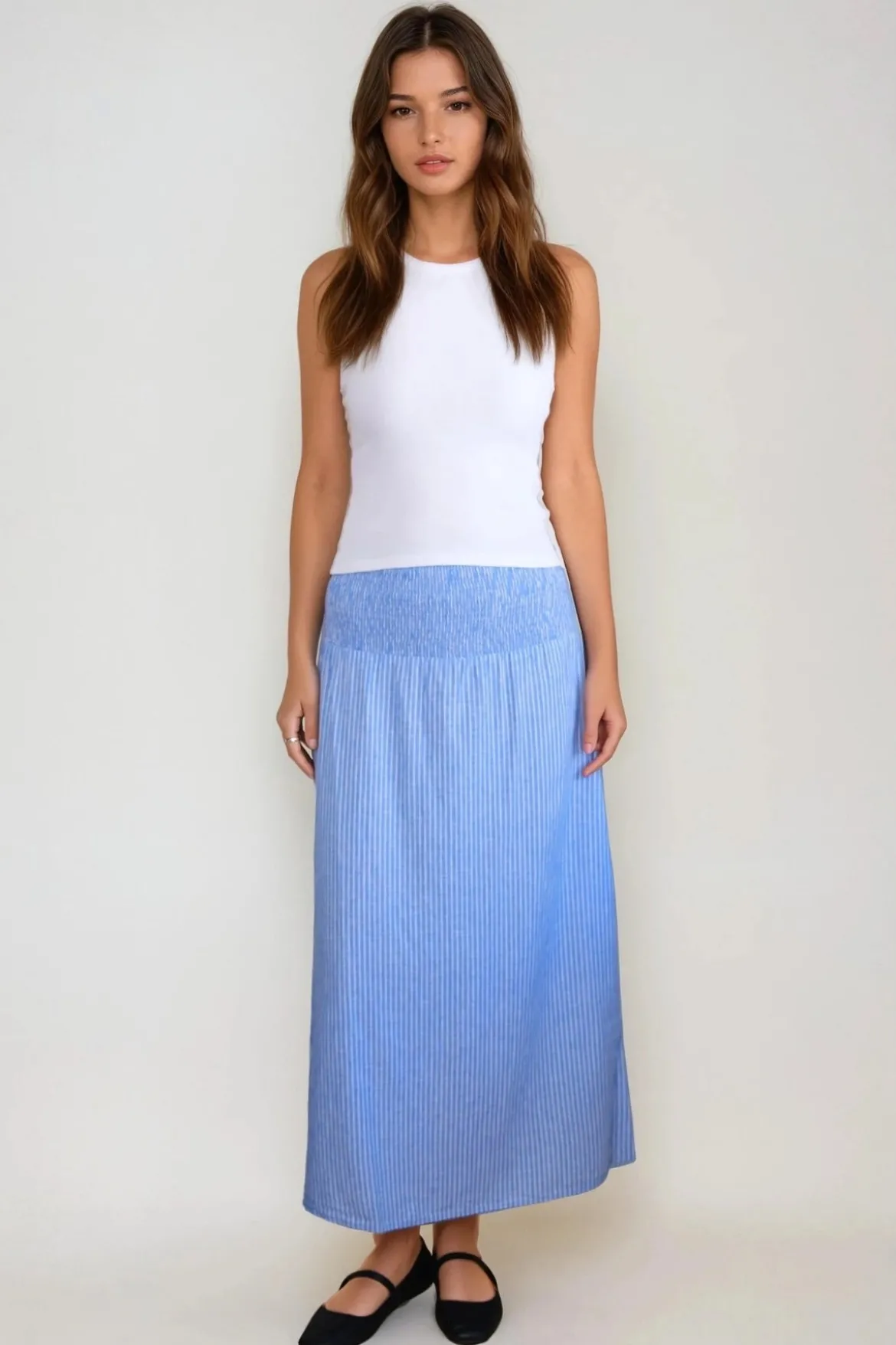 Linn Smock Ankle Nederdel - Marina Hvid