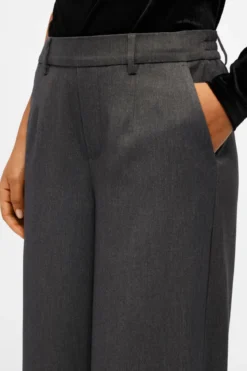 Lisa Wide Pant - Medium Grå Melange