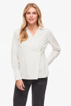 Lumi V-Neck Wrap Top - Snow White