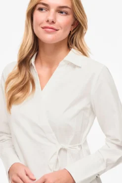 Lumi V-Neck Wrap Top - Snow White