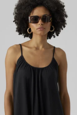 Luna Singlet Ankel Kjole - Sort