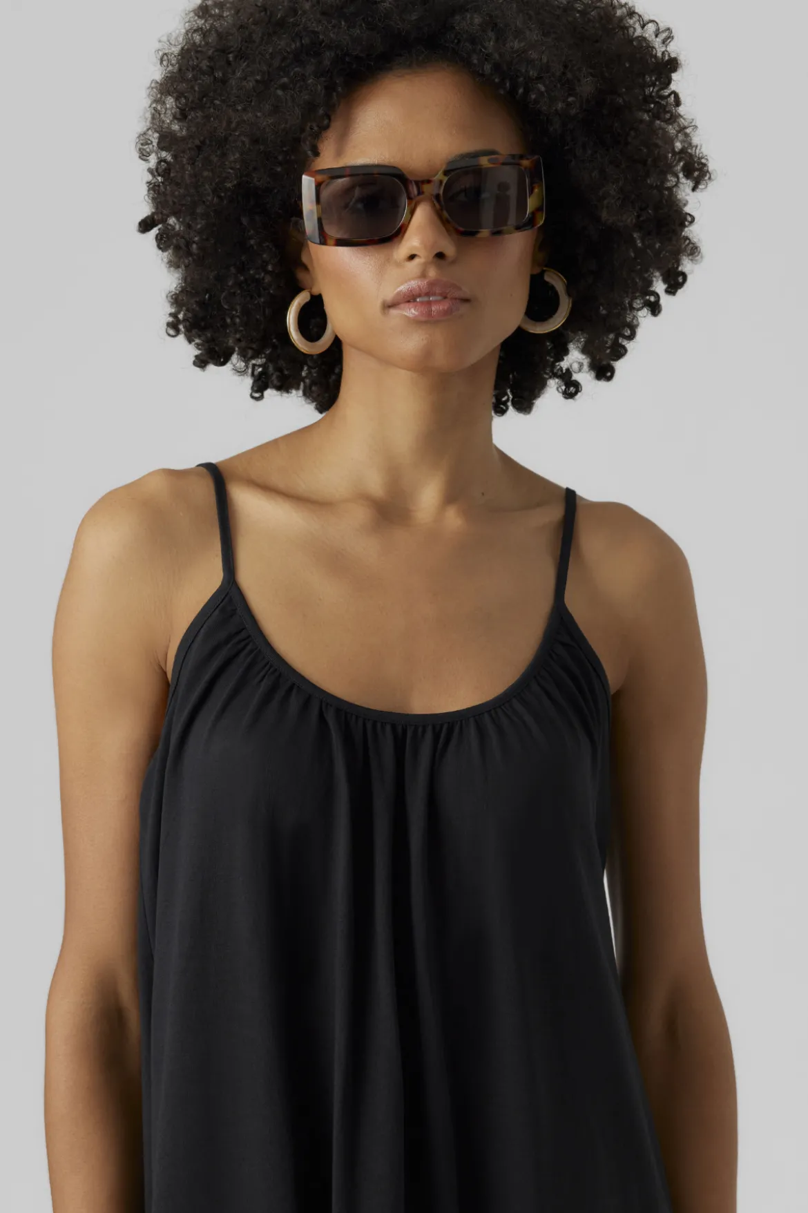 Luna Singlet Ankel Kjole - Sort