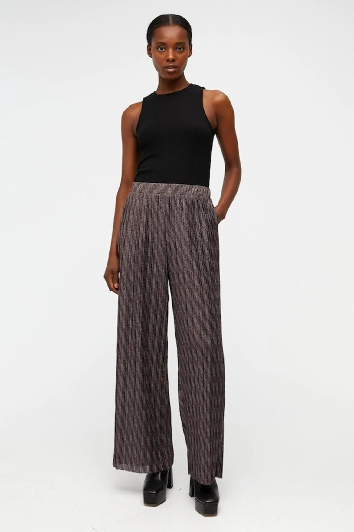 Lux High Waist Bukser - Sort