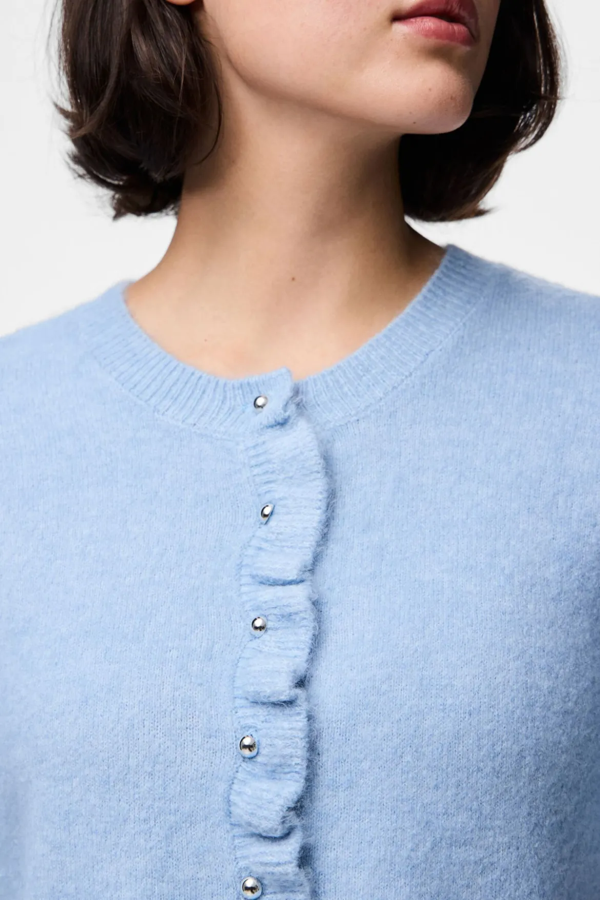 Lydia Frill Strik Cardigan - Cashmere Blue