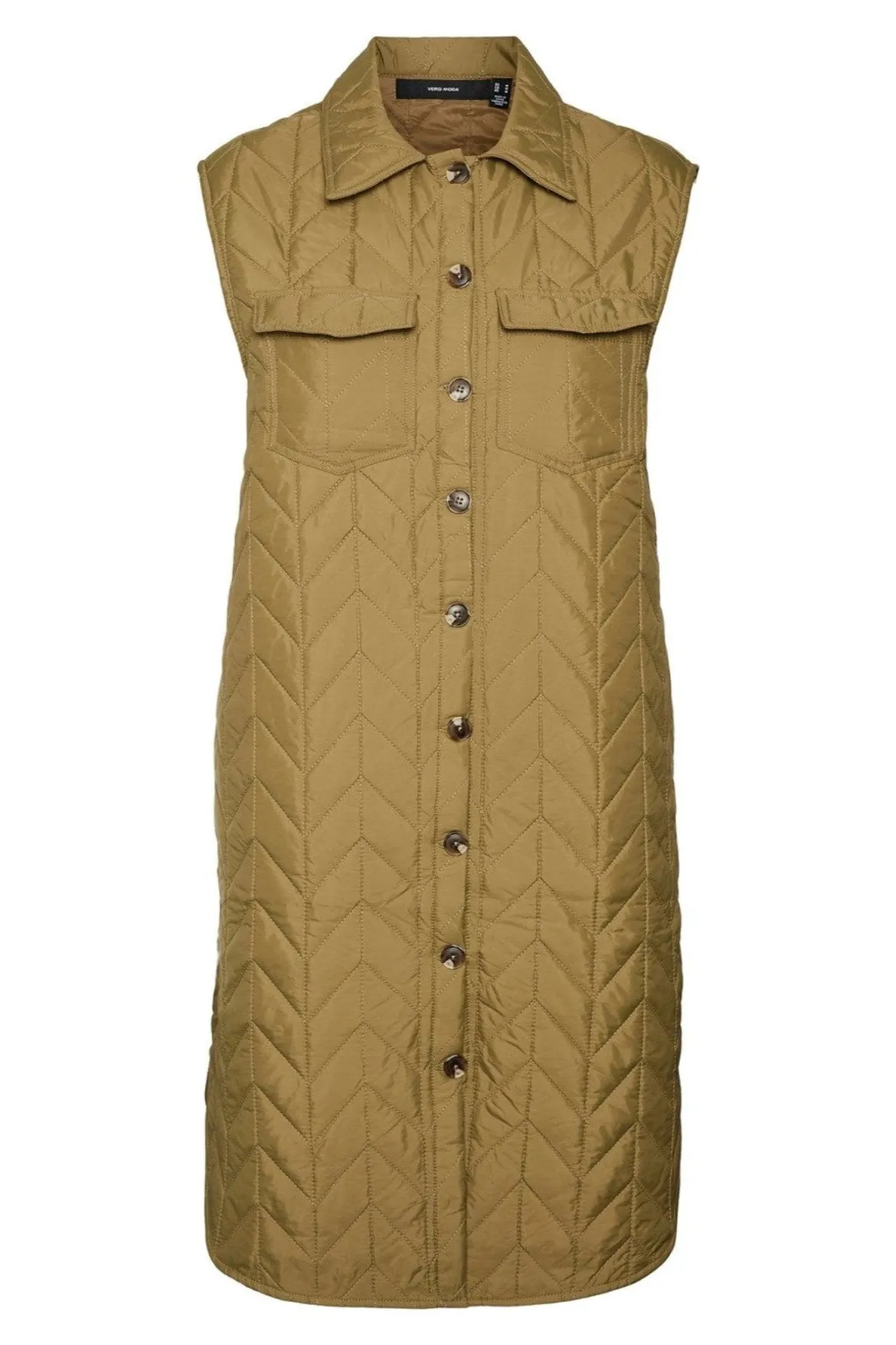 Magda Lang Quilted Vest - Lizard