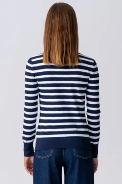 Maja Stribet Trøje - Navy