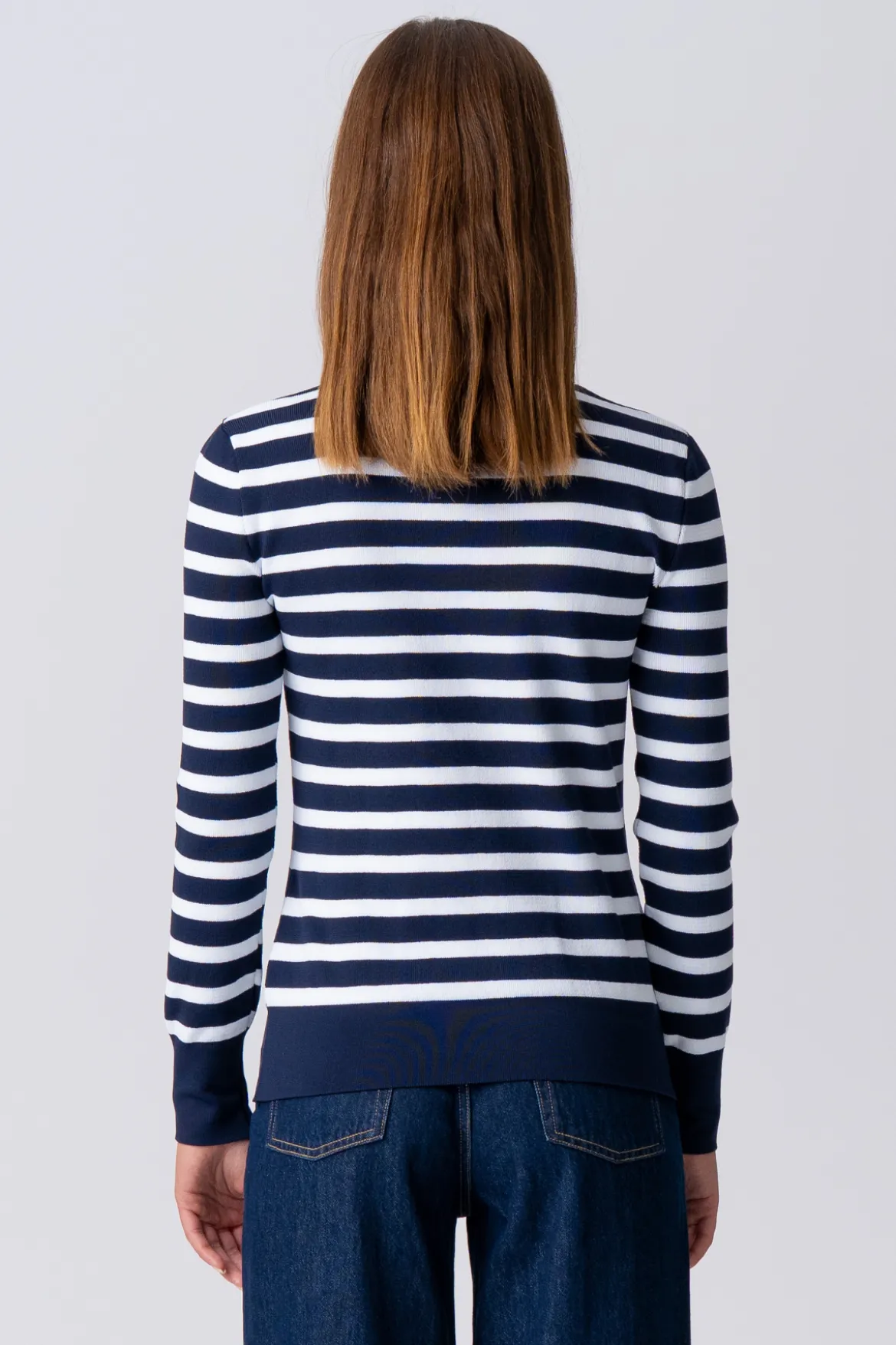 Maja Stribet Trøje - Navy