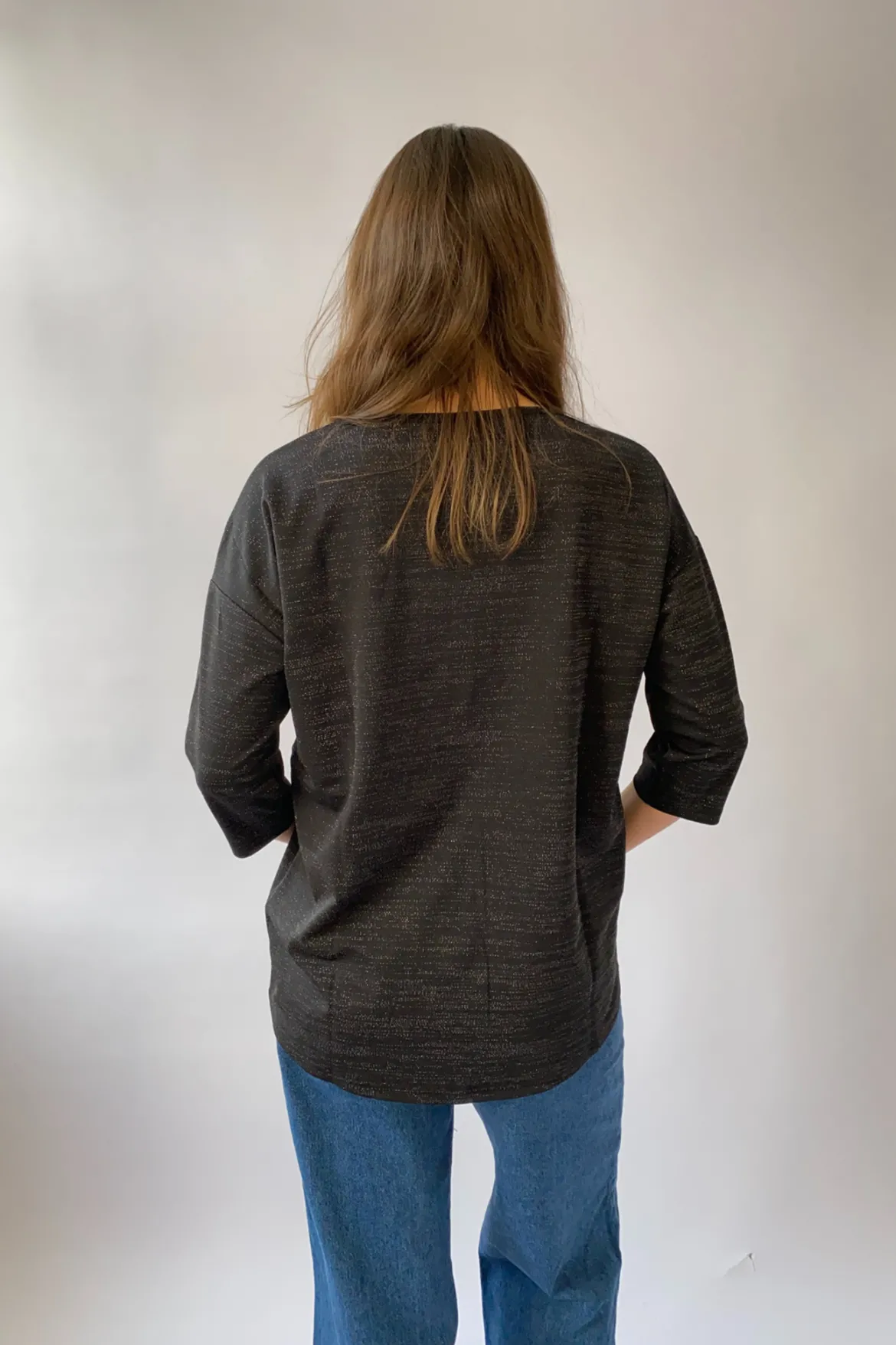 Malena Lurex Bluse - Silver