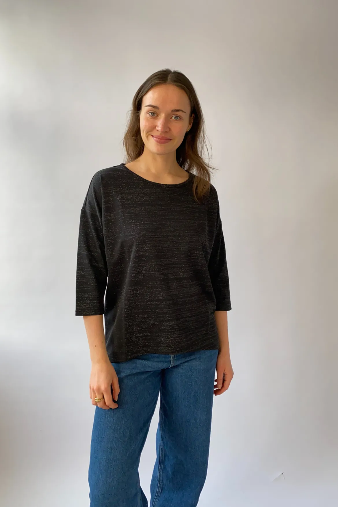 Malena Lurex Bluse - Silver