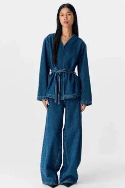 Mallie Blazer - Medium Blue Denim