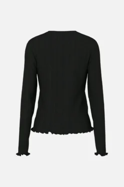 Marie O-Neck Poin Top - Sort