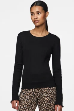 Marie O-Neck Poin Top - Sort