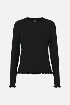 Marie O-Neck Poin Top - Sort