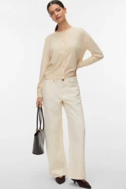Marina Pointelle Cardigan - Birch