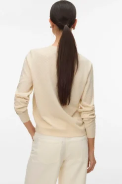 Marina Pointelle Cardigan - Birch