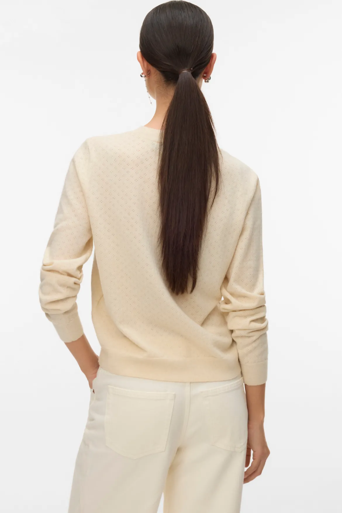 Marina Pointelle Cardigan - Birch