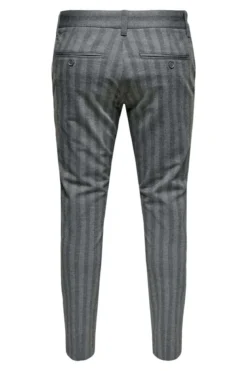 Mark Pants Stribet - Lysegrå