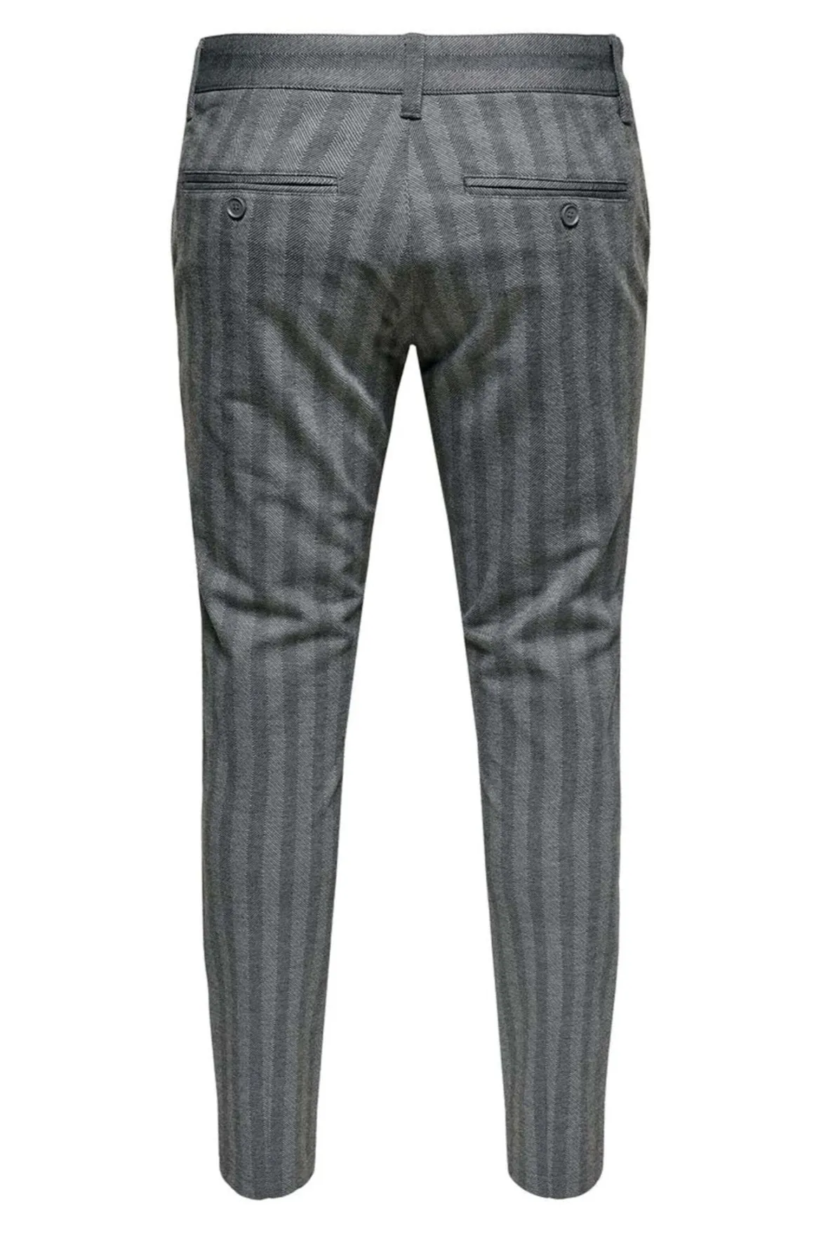 Mark Pants Stribet - Lysegrå