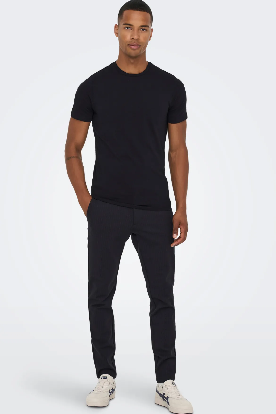 Mark Pants - Stribet Sort