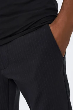 Mark Pants - Stribet Sort