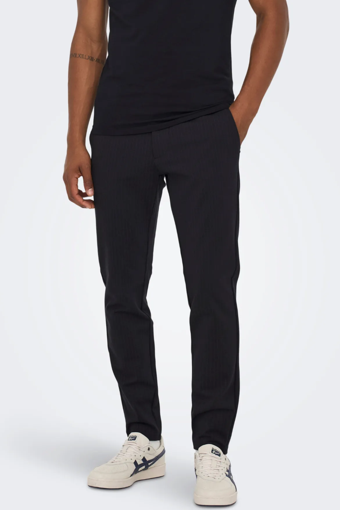 Mark Pants - Stribet Sort