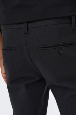 Mark Pants - Stribet Sort