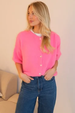 Mary Kortærmet Strik - Baby Pink