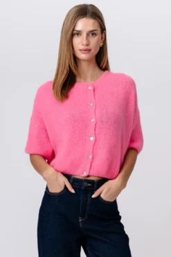 Mary Kortærmet Strik - Baby Pink