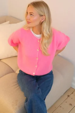Mary Kortærmet Strik - Baby Pink