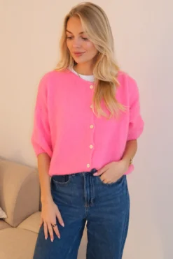 Mary Kortærmet Strik - Baby Pink