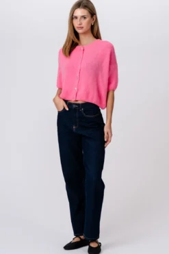Mary Kortærmet Strik - Baby Pink