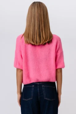 Mary Kortærmet Strik - Baby Pink