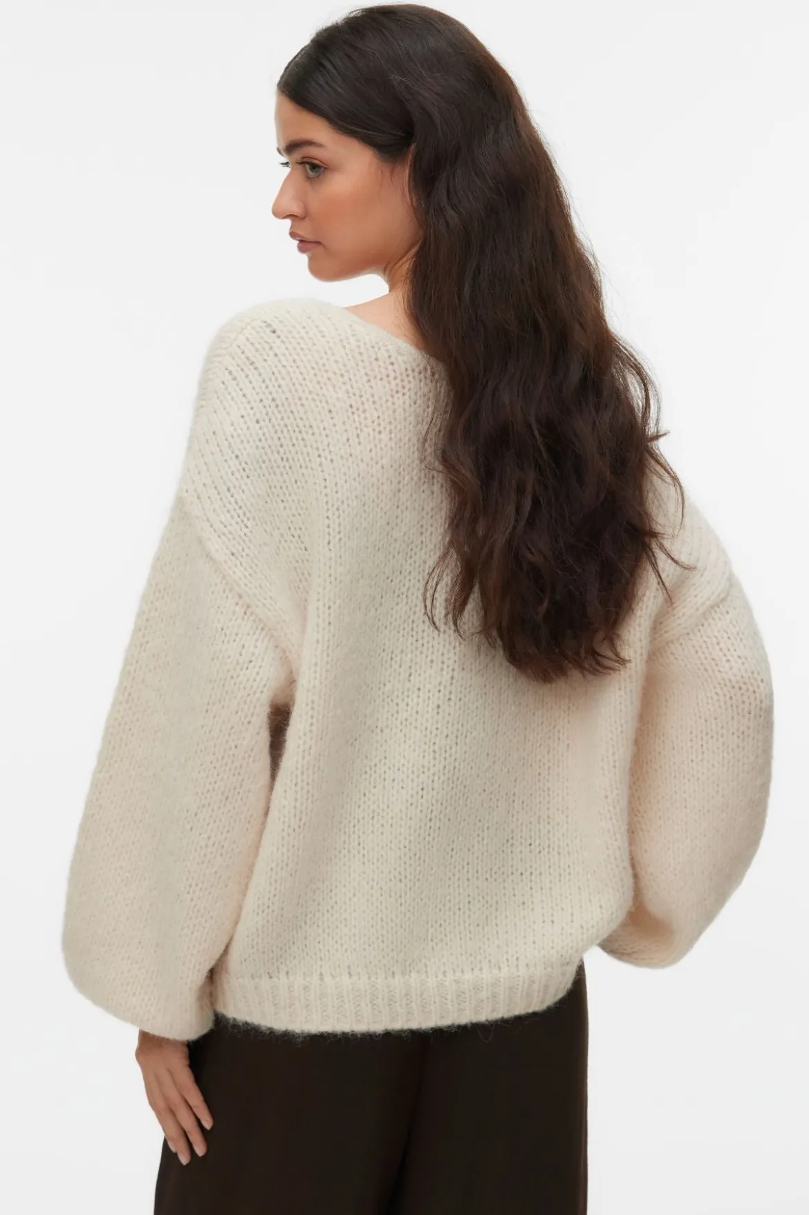 Maybe Ls 2way V-Neck Pullover - Birch