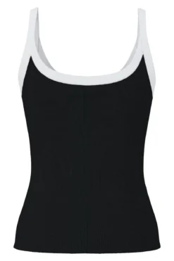 May Strap Top - Black-Bright White