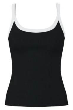 May Strap Top - Black-Bright White