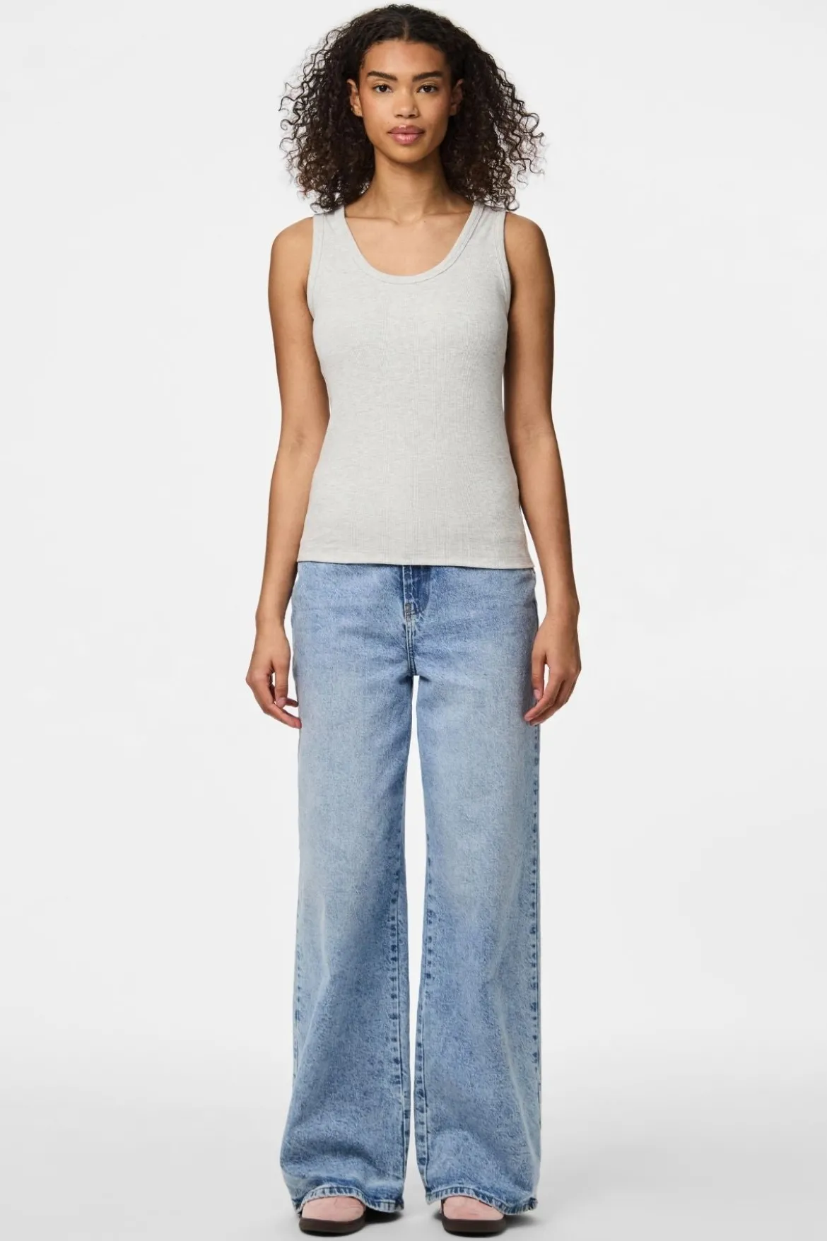 May Tank Top - Light Grey Melange