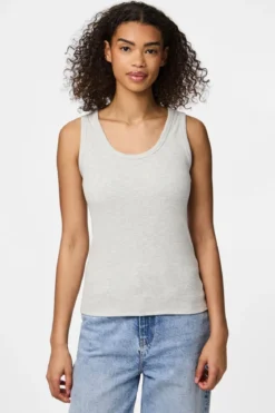 May Tank Top - Light Grey Melange