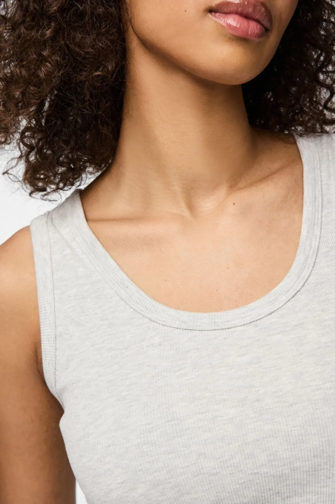 May Tank Top - Light Grey Melange