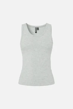 May Tank Top - Light Grey Melange